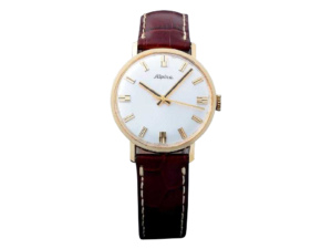 Lot #3212 Vintage Gents 18k Yellow Gold Alpina Wristwatch. Vintage Alpina