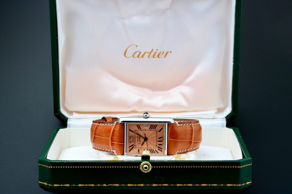 Lot #3216 - Cartier Tank 13 Sterling Silver Anniversary Watch