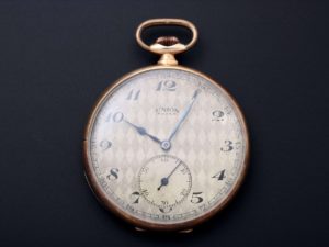 Lot #12978 – 14k Yellow Gold Union Ancre Pocket Watch Pocket Watches Union Ancre