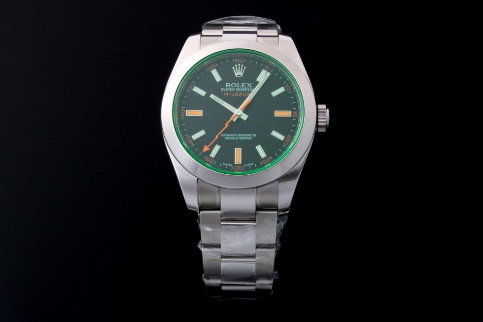 Lot #12406 – Rolex 116400GV Milgauss Green Sapphire Watch 116400GV Glace Verte