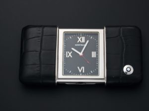 Lot #3190A – Montblanc Ermeto Alarm Travel Desk Clock Clocks Montblanc