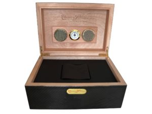 Lot #13384 – Cuervo y Sobrinos Carbon Fiber Humidor Watch Box Watch Parts & Boxes Cuervo y Sobrinos