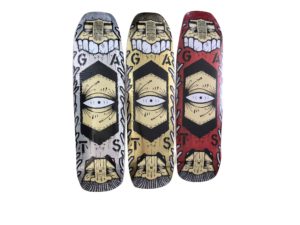 Lot #12706 – GATS Cruiser Skateboard Skate Deck Set of 3 GATS GATS Cruiser Skateboard