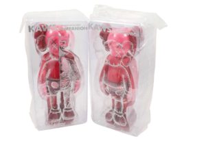 Lot #14474 – KAWS Blush Flayed and Companion Vinyl Figures Set of 2 Art Toys KAWS