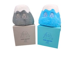Lot #4039 – KAWS Holiday Japan Mount Fuji 2 Plush Set Grey and Blue KAWS