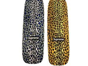 Lot #14262A – Supreme Leopard Cruiser Skateboard Set of 2 Skateboard Decks Supreme Leopard Cruiser