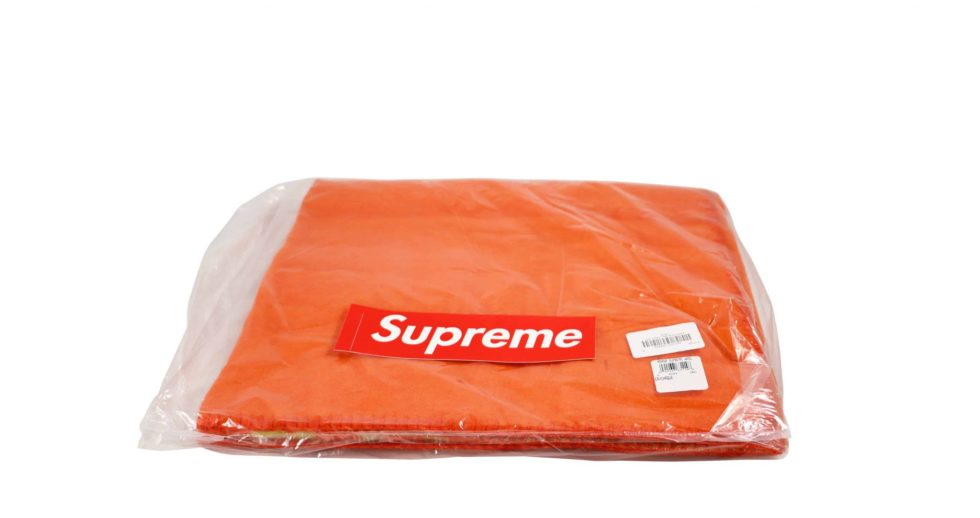 Lot #15077 – Supreme x Woolrich Wool Throw Blanket Orange Blanket Supreme