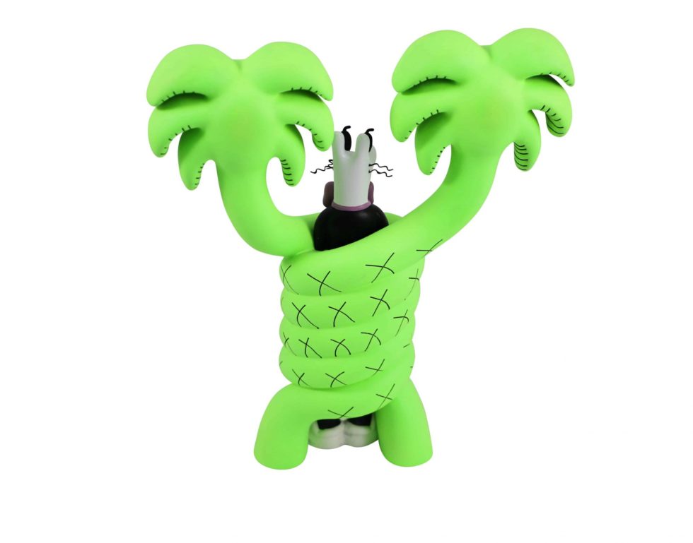 Lot #14966 – Steven Harrington Mello Gotcha Neon Green Sculpture Limited Edition Art Toys Gotcha