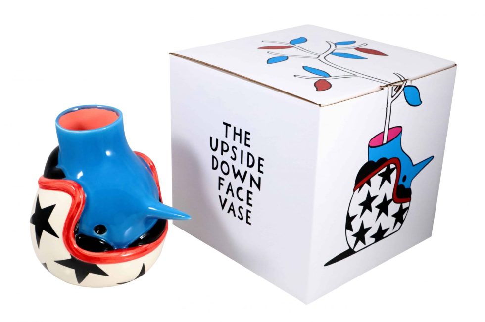 Lot #14968 – Piet Parra The Upside Down Face Vase Helmet Sculpture Art Toys Case Studyo