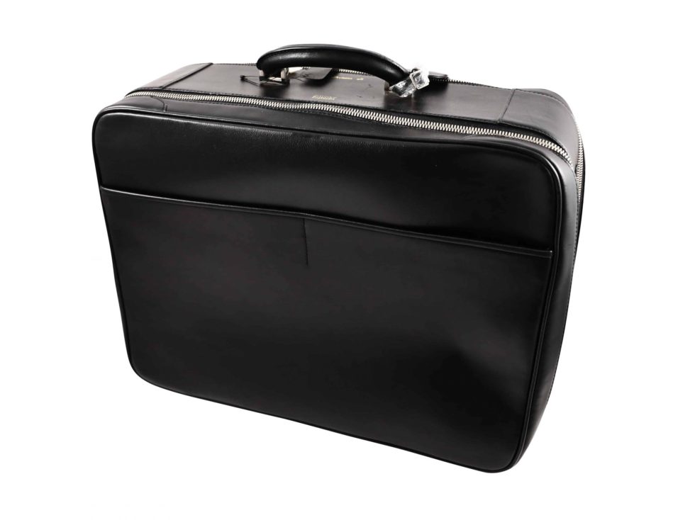 Lot #14797 – Valextra Avietta 48 Hour Travel Bag Black Leather Bags Valextra Avietta