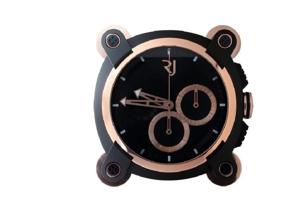 Lot #14859 – Romain Jerome Moon Invader Red Metal Wall Clock Clocks [tag]