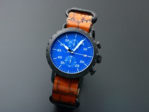 Lot #HB27-070 – Peregrine Squadron Pilot Chronograph Watch PSA CH DLC 2C Watches