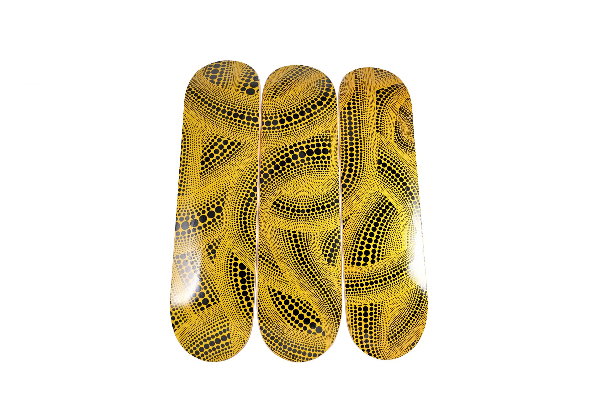 Yayoi Kusama Yellow Trees Triptych Skateboard | Baer & Bosch 