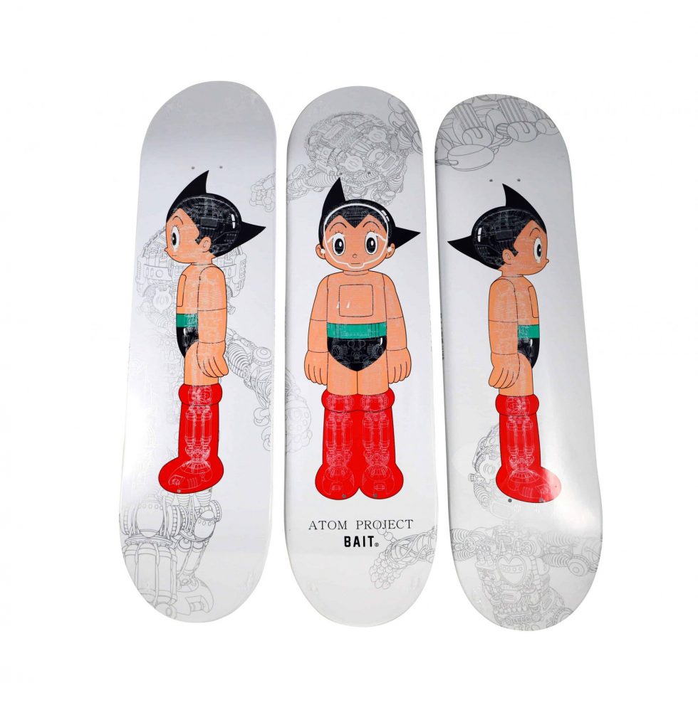 Lot #14634 – Astro Boy Bait Skateboard Deck Set Glow In the Dark GID LTD Astro Boy Astro Boy