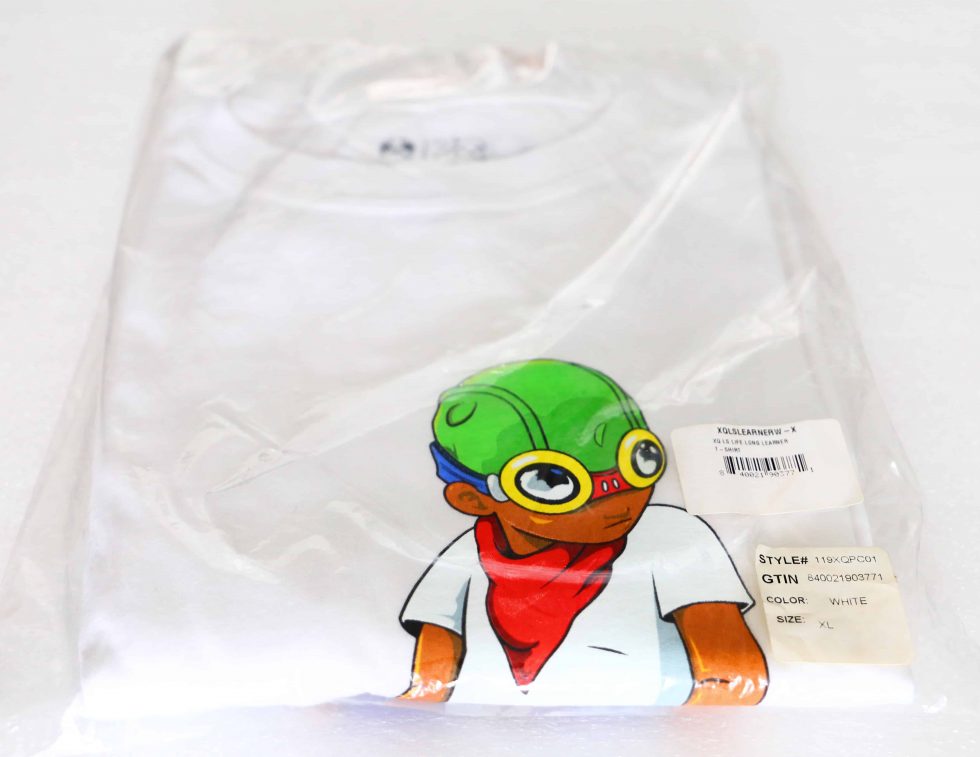 Lot #15076 – Hebru Brantley Flyboy Long Sleeve Shirt White XL Hebru Brantley Hebru Brantley