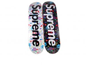 Lot #14024 – Supreme Airbrush Floral Skateboard Deck Set Skateboard Decks Skateboard