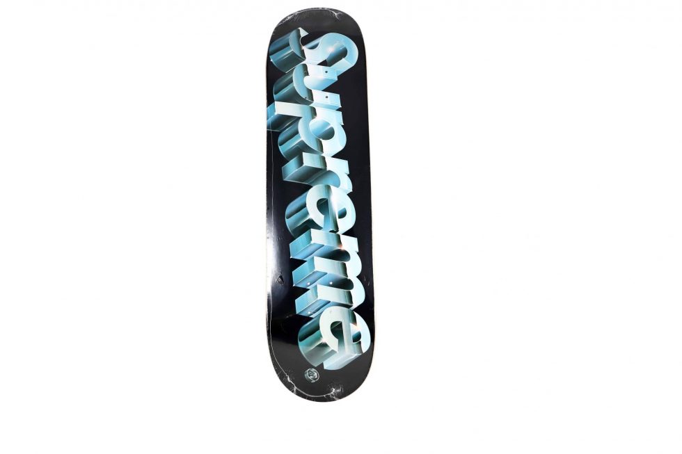 Supreme Chrome Logo Black Skateboard Deck