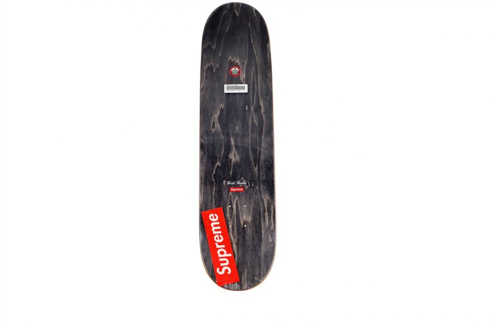 Lot #14525 – Supreme Chrome Logo Yellow Skateboard Skate Deck Skateboard Decks [tag]