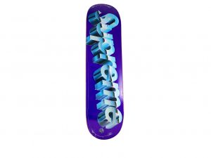 Lot #12648 – Supreme Chrome Logo Purple Skateboard Skate Deck Skateboard Decks [tag]