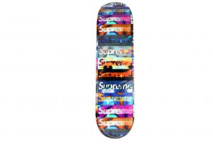 Lot #14036 – Supreme Distorted Logo Black Skateboard Skate Deck Skateboard Decks Supreme