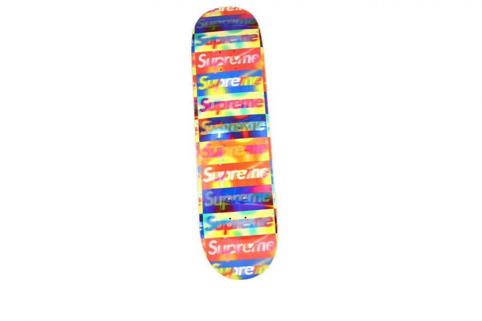 Lot #14523 – Supreme Distorted Logo Yellow Skateboard Skate Deck Skateboard Decks Supreme