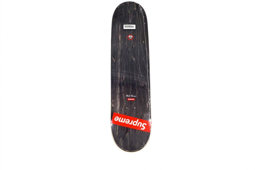 Lot #14523 – Supreme Distorted Logo Yellow Skateboard Skate Deck Skateboard Decks Supreme