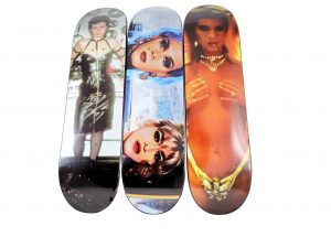 Lot #13998 – Nan Goldin x Supreme Skateboard 3 Deck Set Nan Goldin Deck Set