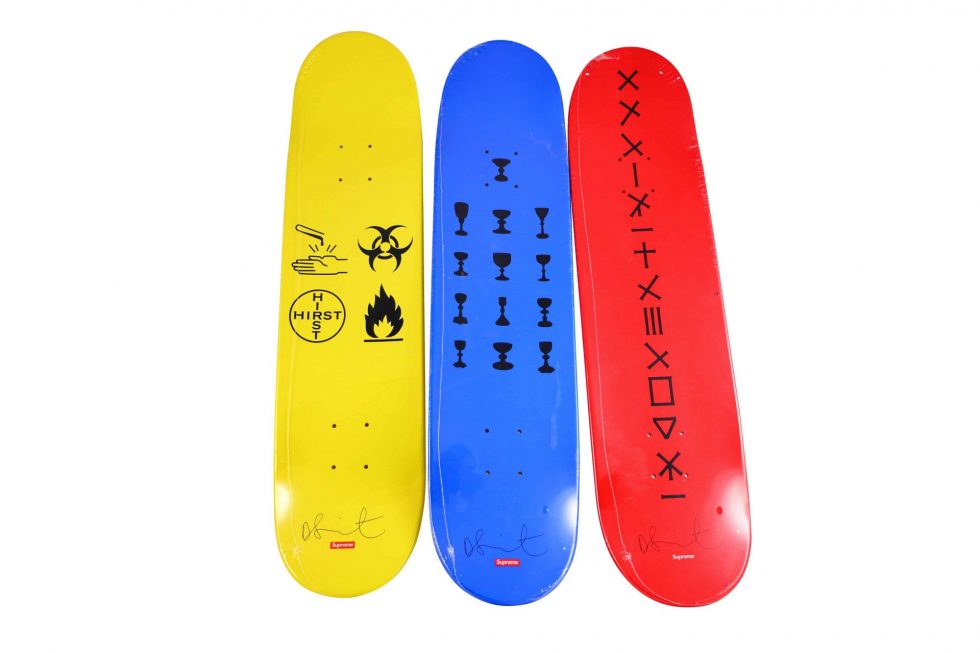7325 Damien Hirst X Supreme Spin Skateboard Deck Set1