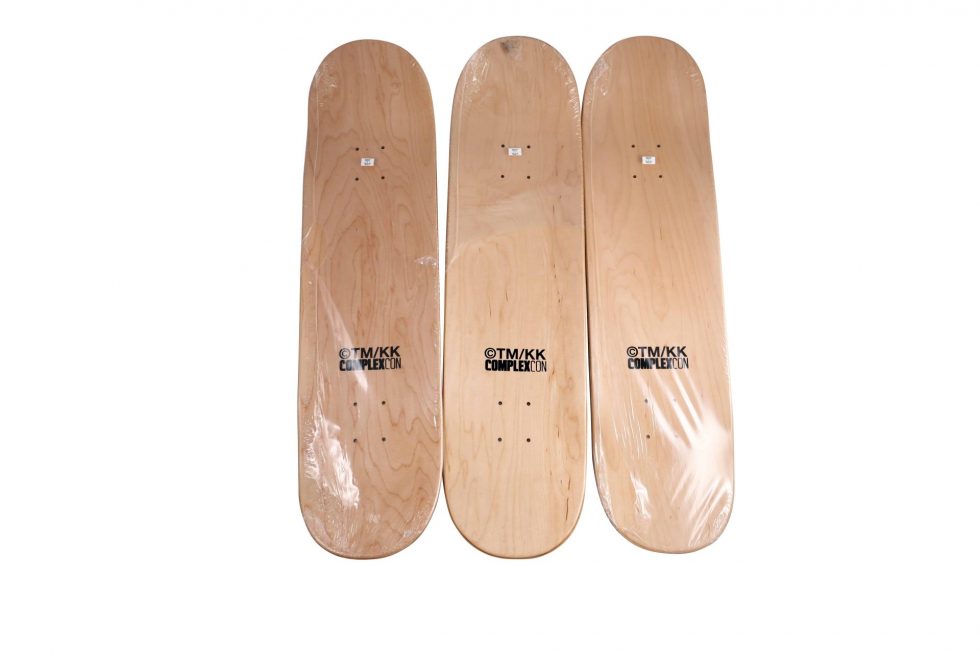 Lot #14494 – Takashi Murakami Signed Triptych DOB Skateboard Decks Skateboard Decks Takashi Murakami