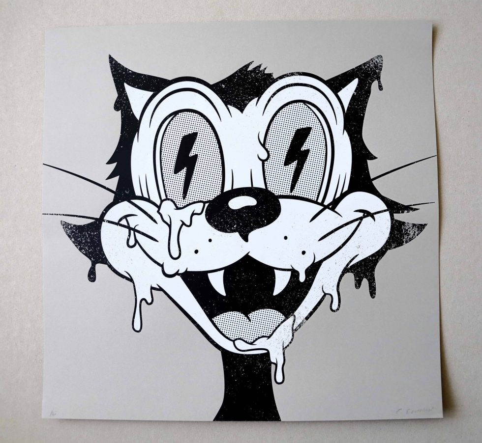 Lot #14951 – Cote Escriva Cat Screen Print Limited Edition of 60 Rare Art Cote Escriva