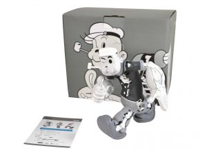 Lot #14957 – Cote Escriva x Thunder Mates Creepy Popeye Monochrome Version Limited Edition Sculpture Art Toys Cote Escriva