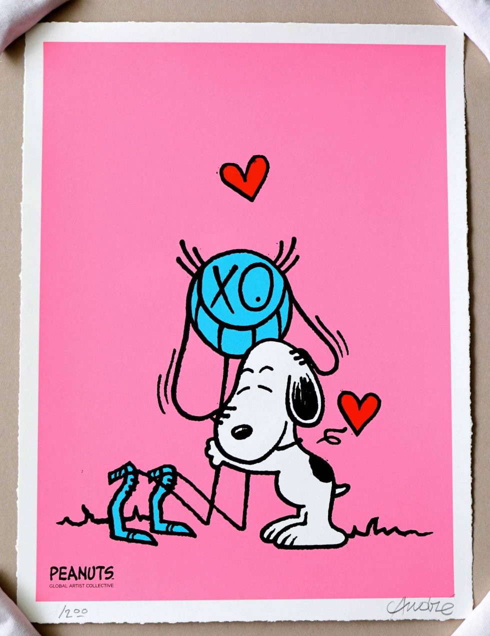 Andre Saraiva Mr. A Loves Snoopy Pink Silk Print – Baer & Bosch Toy Auction