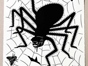 Lot #14367 – Cleon Peterson The Spider & The Fly Screen Print Black & White LTD ED 100 Art Cleon Peterson