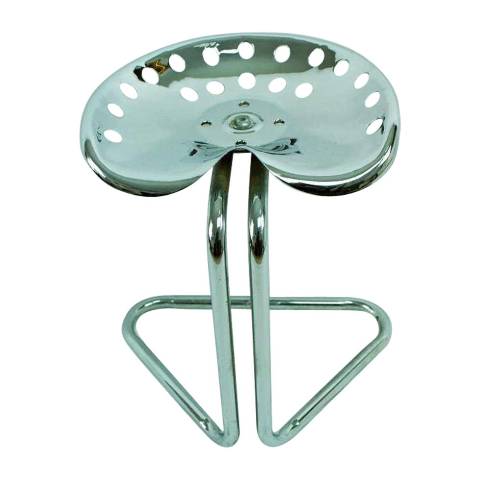 Chrome Tractor Seat Stool
