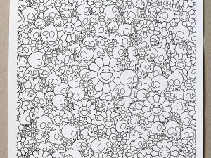 Lot #14380 – Takashi Murakami Skulls & Flower Print ComplexCon Art Takashi Murakami