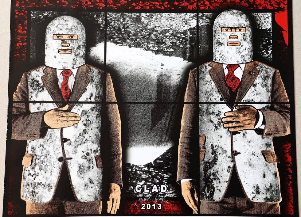 Lot #14273 – Gilbert & George Signed Scapegoating Pictures Clad Poster Art Gilbert & George