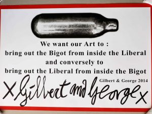 Lot #14364 – Gilbert & George Signed Poster Art Gilbert & George