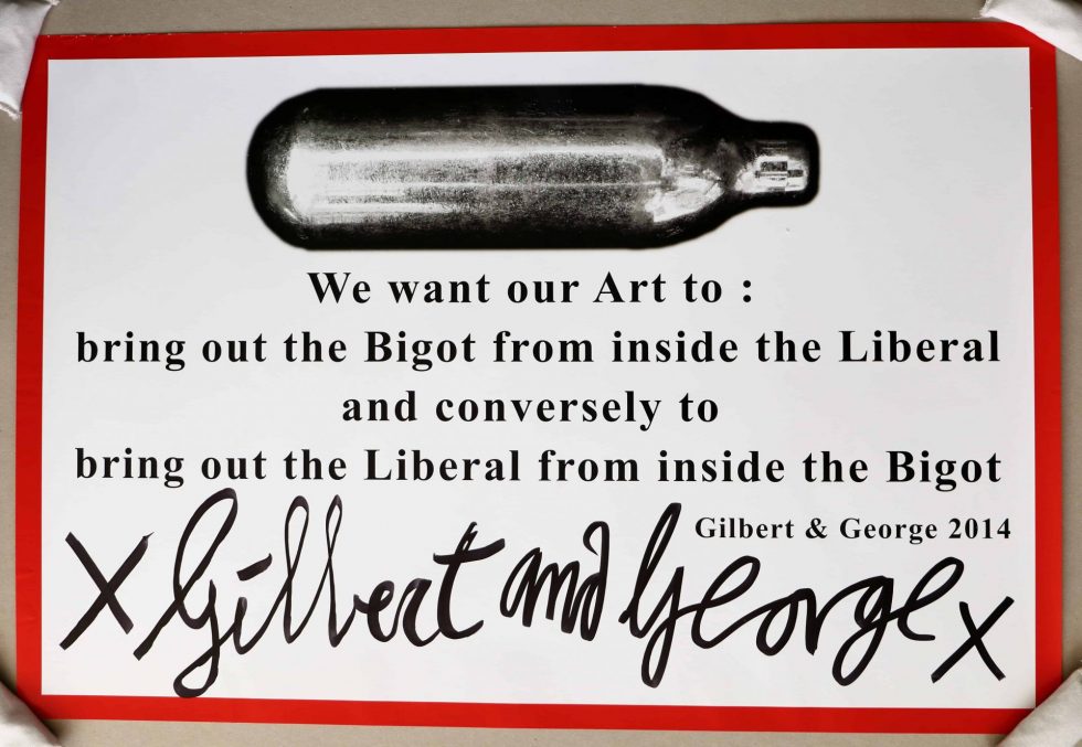 Lot #14924 – Gilbert & George Signed Poster Art Gilbert & George