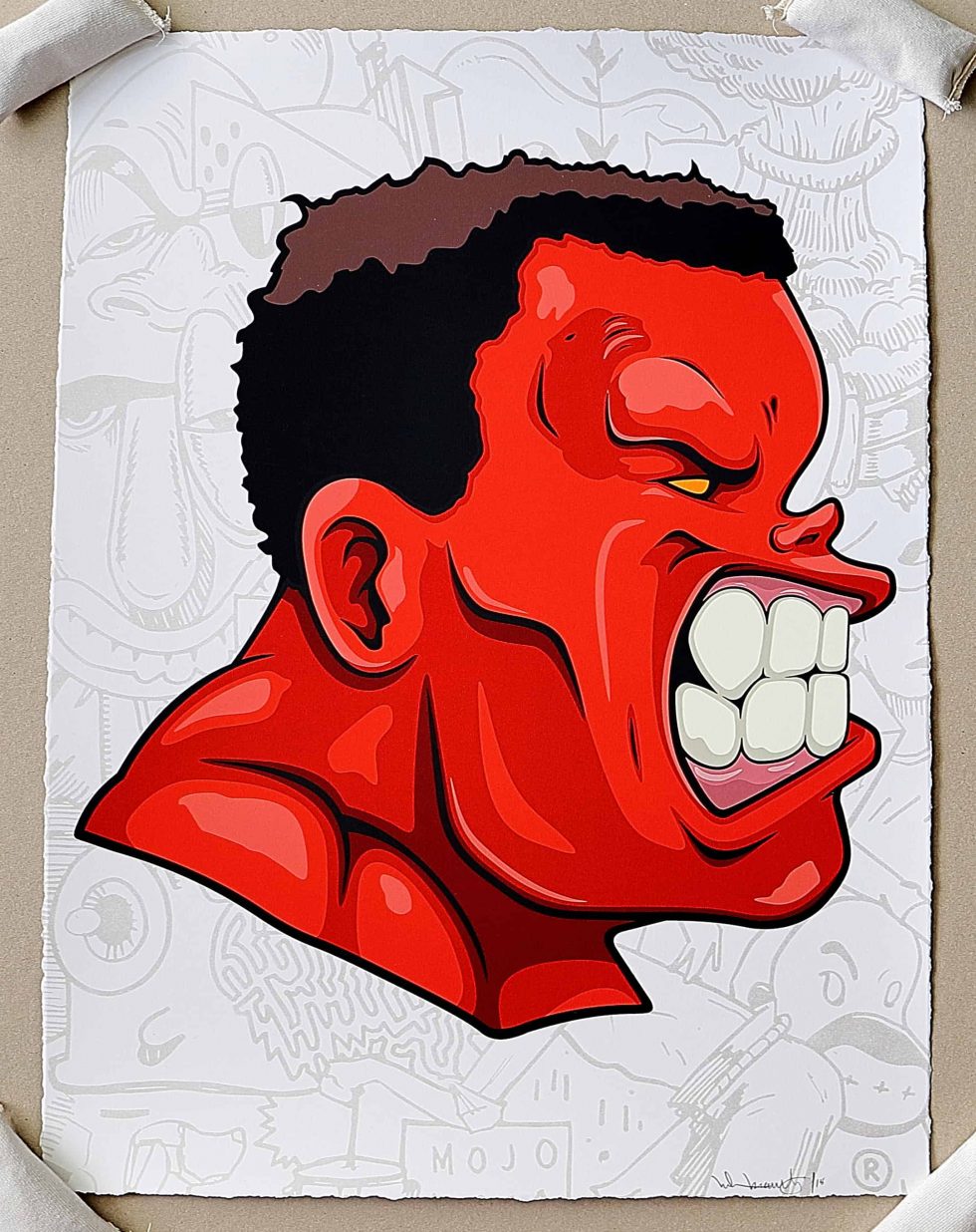 Hebru Brantley False Alarm Hulk Red Screen Print Ltd Ed 15 – Baer & Bosch Art Auctions