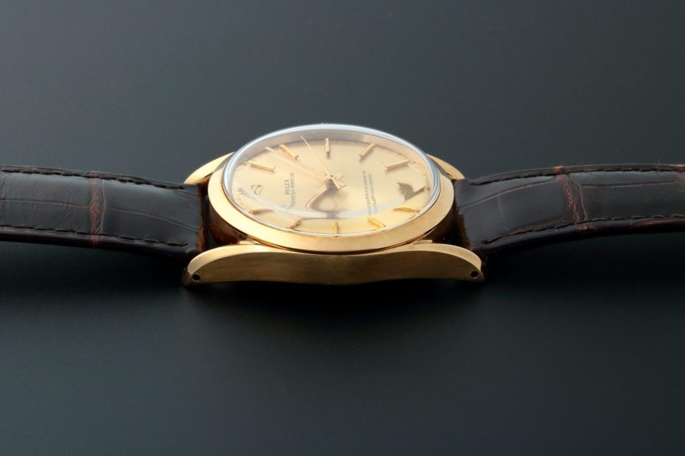 Lot #14762 – Vintage 14k Yellow Gold Rolex Bombay Oyster Perpetual Watch 1010 1010 Dress Watch