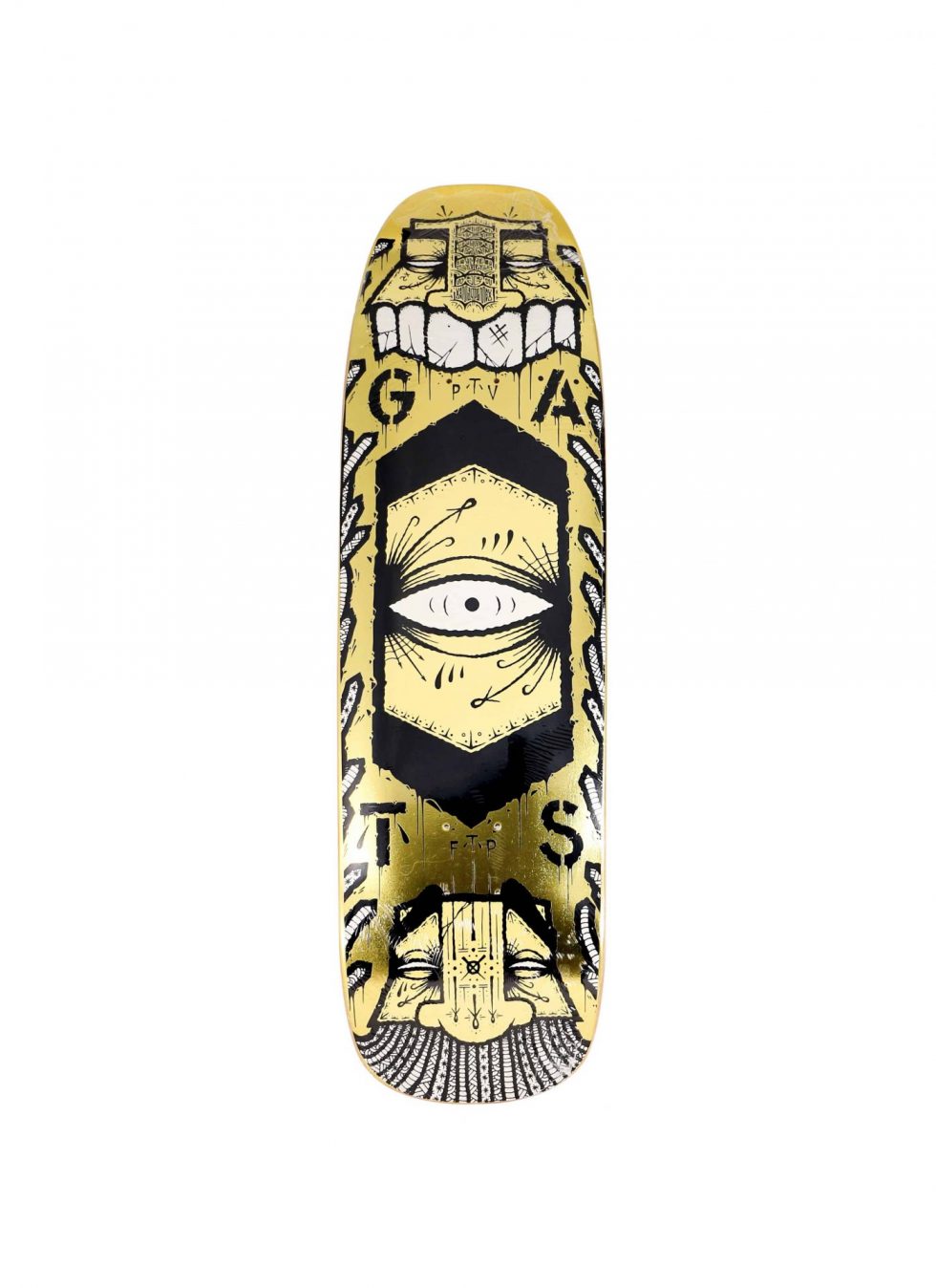 Lot #14607 – GATS Cruiser Gold Glitter Foil Skateboard Skate Deck Limited Edition GATS GATS Cruiser Skateboard