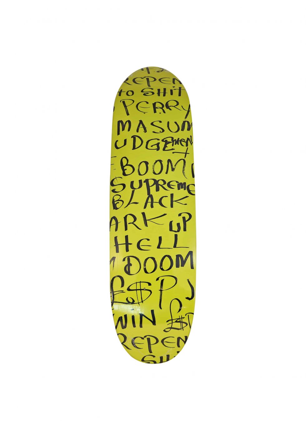 Lot #14581 – Lee Scratch Perry x Supreme Yellow Arc Cruiser Skateboard Deck Lee Scratch Perry Lee Scratch Perry