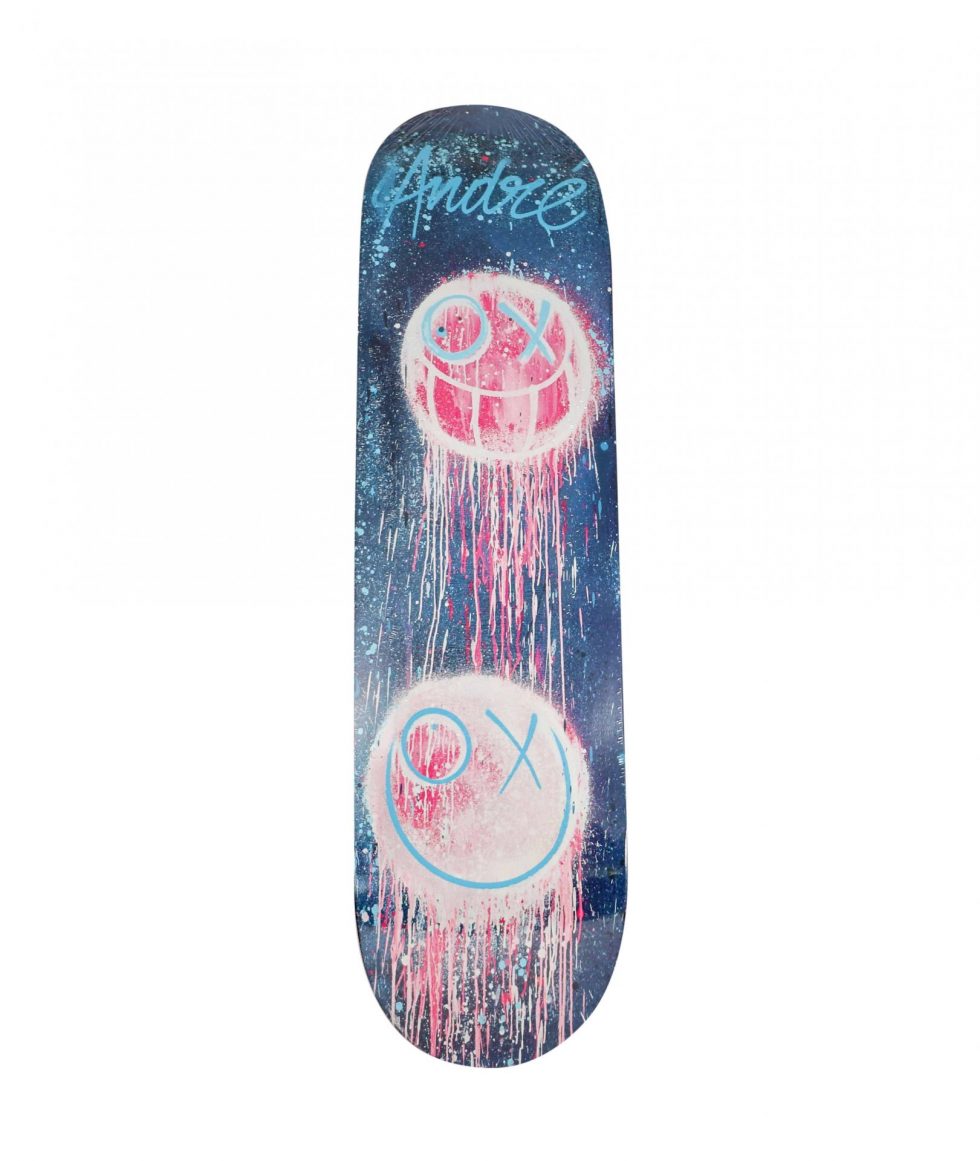 Andre Saraiva Blue Drip Skateboard Deck – Baer & Bosch Art Auctions