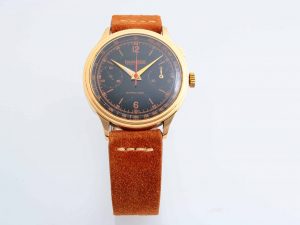 Lot #12465 – 18k Yellow Gold Eberhard & Co Single Button Chronograph Watch Vintage Eberhard & Co Eberhard & co