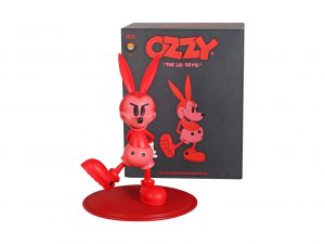 Lot #14986 – Rello Ozzy Lil Devil Bad Mouse Sculpture Pink Red Art Toys Rello Ozzy