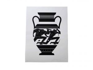 Lot #12799 – Cleon Peterson End Of Empire Amphora Screen Print White LTD ED 150 Art Cleon Peterson