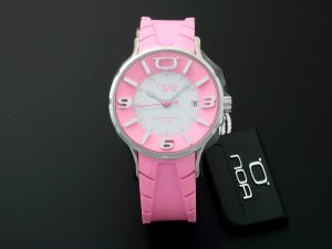 Lot #12480 – NOA Iris Date Quartz Watch Pink/White IR006 NOA NOA
