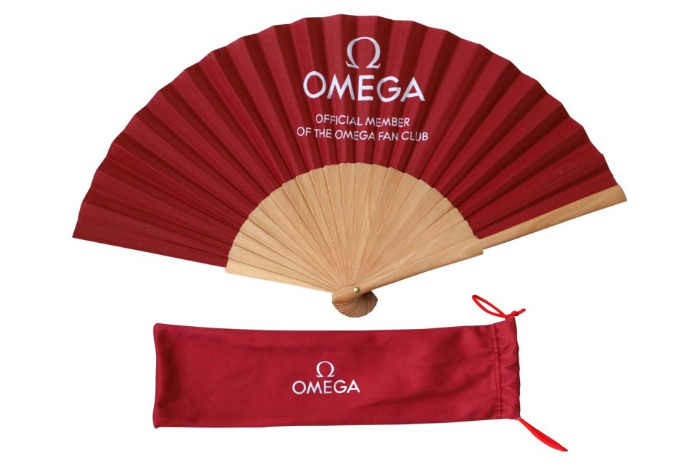 10968 Omega Fan Club Folding Hand Fan with Dust Bag Promotional – Baer & Bosch