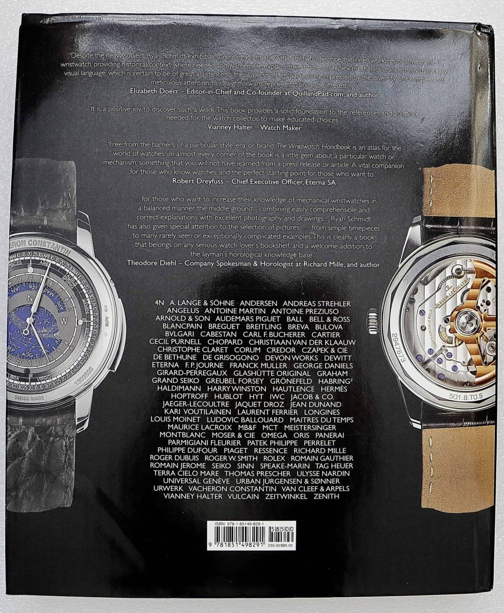 Lot #14810 – The Wristwatch Handbook A Comprehensive Guide to Mechanical Wristwatches Book by Ryan Schmidt Collector's Bookshelf Books