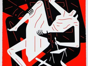 Lot #12785 – Cleon Peterson Power Can Do Anything Justice Nothing Screen Print Red Art Cleon Peterson